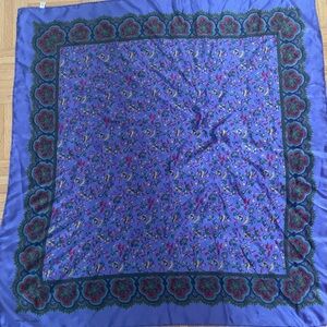 Alain Figaret Floral Patterned Purple silk Scarf